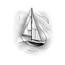 Draw a tattoo with the letters G and A forming a sailboat. tattoo design idea