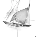Draw a tattoo with the letters G and A forming a sailboat. tattoo design idea