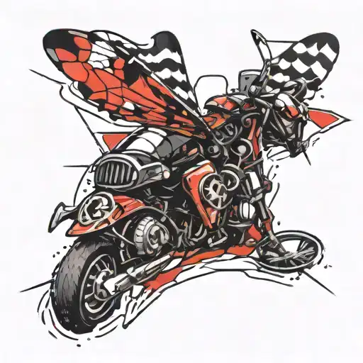 hornet driving a car tattoo design idea