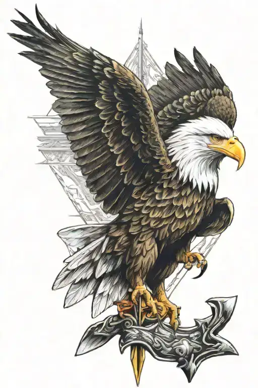 arrow head and bald eagle half sleeve tattoo tattoo design idea