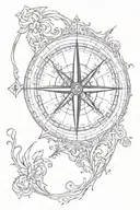 compass with Aaron  tattoo design idea
