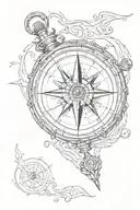 compass with Aaron  tattoo design idea