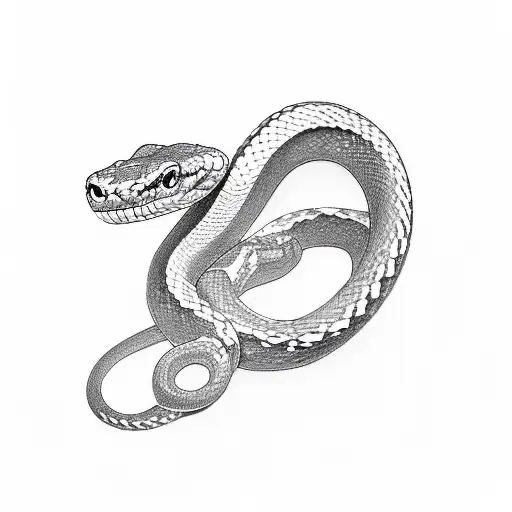 A snake slithering through a roll of film, with the film strip forming the shape of a pen tattoo design idea