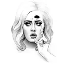 Adele with music notes tattoo design idea
