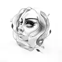 Adele with music notes tattoo design idea