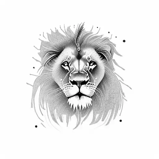 A lion and a police officer walking together through Amsterdam's streets tattoo design idea