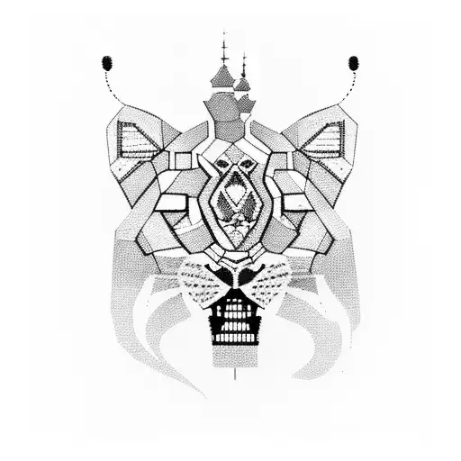 Amsterdam cityscape with a hidden lion silhouette tattoo design idea