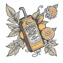 orange juice carton tattoo design idea