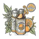 orange juice carton tattoo design idea