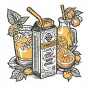 orange juice carton tattoo design idea