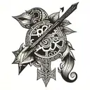 arrow and bow tattoo design idea