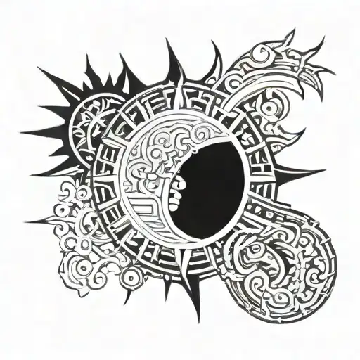 half sleeve Philippine sun positioned at the shoulder in the sun, the Leo zodiac, husky, elements of basketball  tattoo design idea