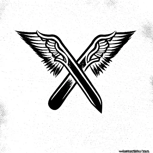 Hammer and Sickle with wings tattoo design idea