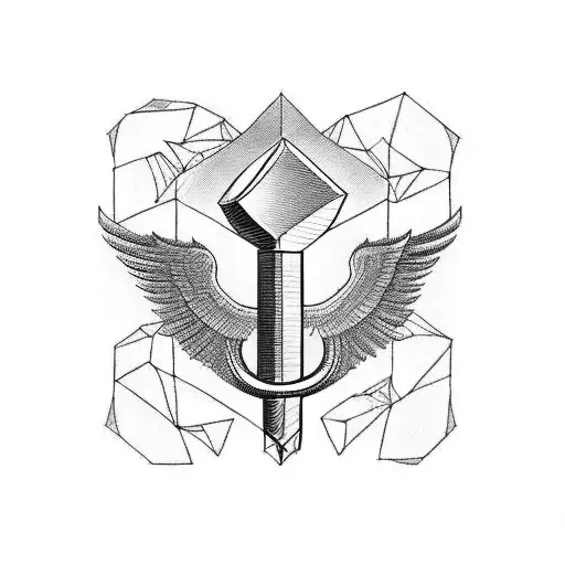 Hammer & Sickle with wings tattoo design idea