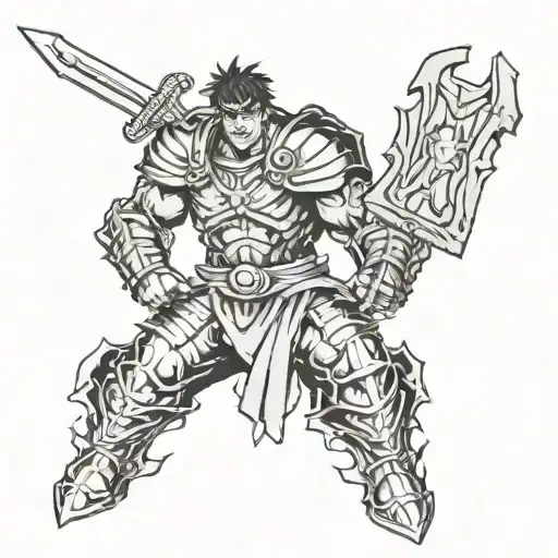 guts in berserker armor tattoo design idea