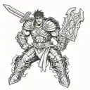 guts in berserker armor tattoo design idea