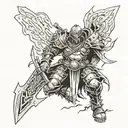 guts in berserker armor tattoo design idea