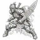 guts in berserker armor tattoo design idea