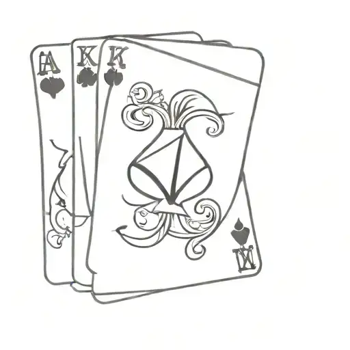 royal flush in spades playing cards tattoo design idea