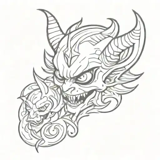 small cute devil tattoo design idea