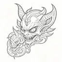 small cute devil tattoo design idea