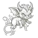 small cute devil tattoo design idea
