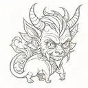 small cute devil tattoo design idea