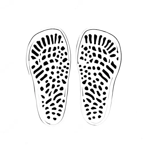 Footprints alongside hoof prints slowly fading as the footprints continue  tattoo design idea