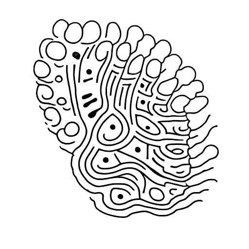 Footprints alongside horse hoof prints slowly fading as the footprints continue  tattoo design idea