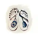 Footprints alongside horse hoof prints slowly fading as the footprints continue  tattoo design idea