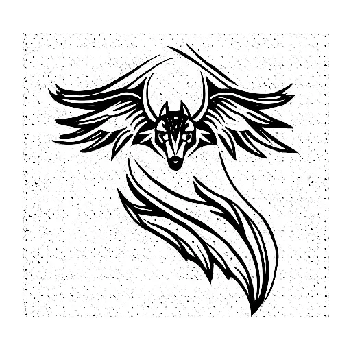 wolf with wings tattoo design idea