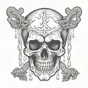 crying evil sad thought provoking skull tattoo design idea
