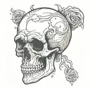 crying evil sad thought provoking skull tattoo design idea