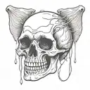 crying evil sad thought provoking skull tattoo design idea