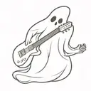 ghost with a guitar tattoo design idea