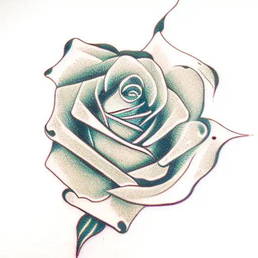 long stem rose  tattoo design idea