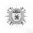 albanian flag with Slovák simbol tattoo design idea