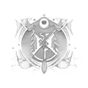 albanian flag with Slovák simbol tattoo design idea