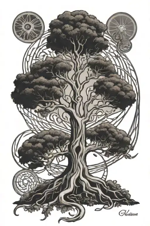tree of life dna strand tattoo design idea