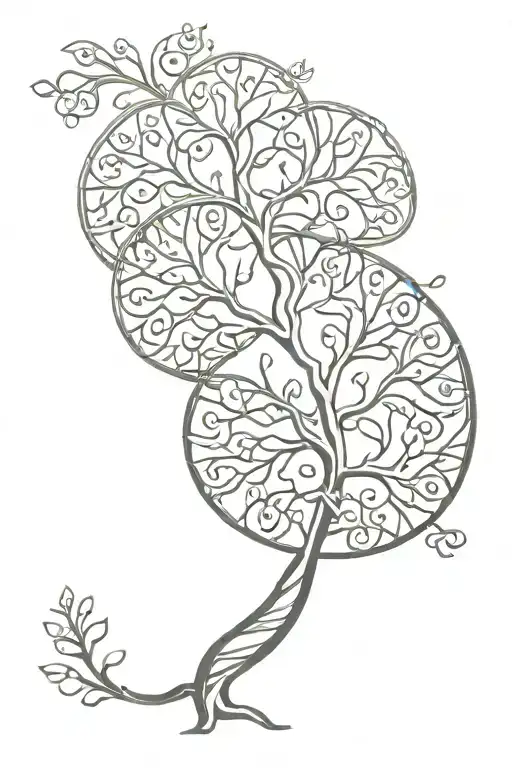 tree of life dna strand tattoo design idea