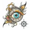 eye inside clock   tattoo design idea