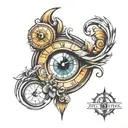 eye inside clock   tattoo design idea