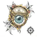eye inside clock   tattoo design idea