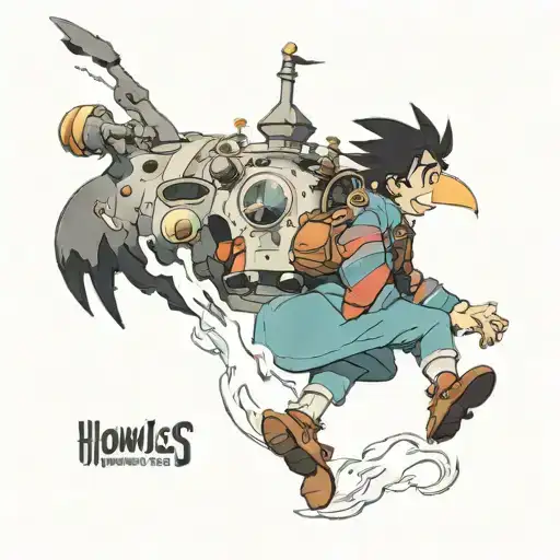 howls moving castle tattoo design idea