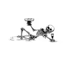 a skeleton drinking a beer tattoo design idea
