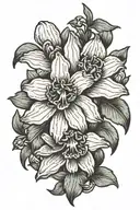 coneflower orchid crowned tattoo design idea