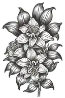 coneflower orchid crowned tattoo design idea