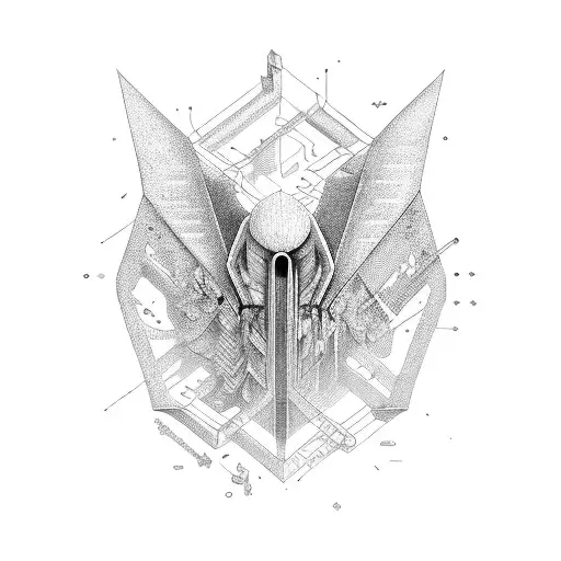 A skilled engineer constructing a magnificent bridge tattoo design idea