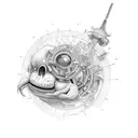 A skilled engineer constructing a magnificent bridge tattoo design idea