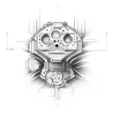 A skilled engineer constructing a magnificent bridge tattoo design idea